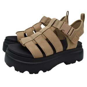 UGG Womens Size 10 Cora Sand Buckle Fisherman Platform Sandals Shoes